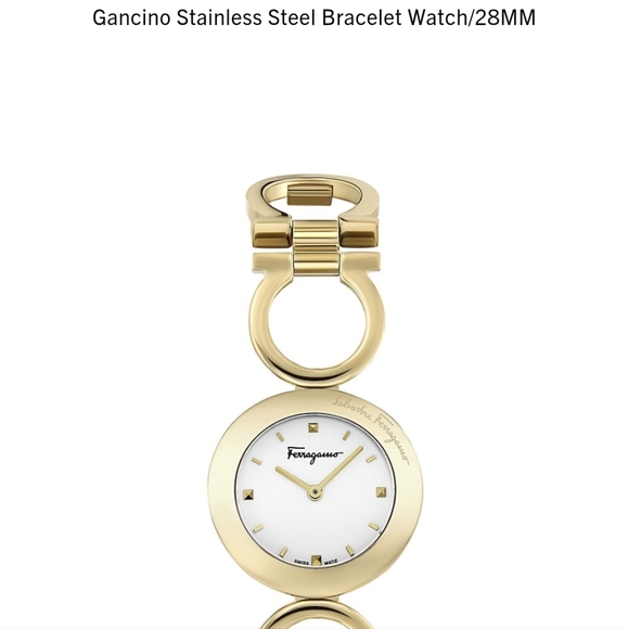 NIB Salvatore Ferragamo Gancino Stainless Steel Bracelet Watch 28mm main image 5